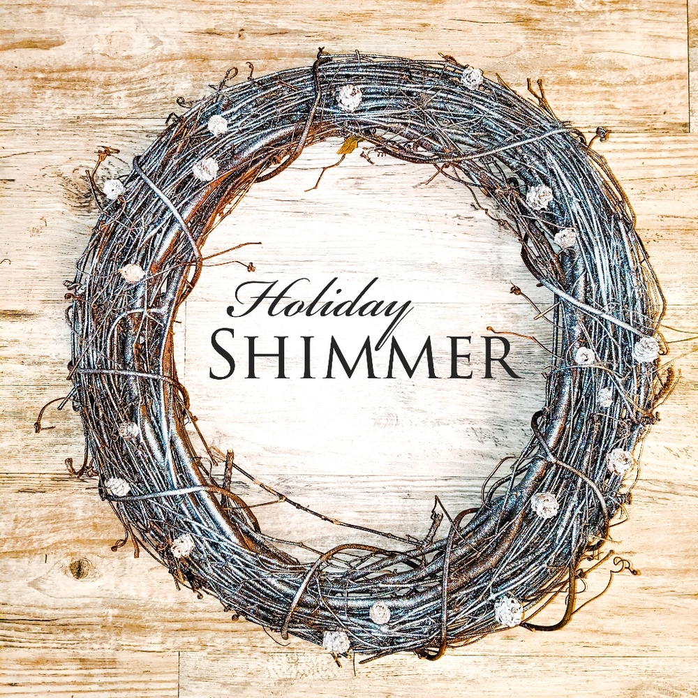 Large Natural Vine Holiday Shimmer Wreath - Picture 1 of 1